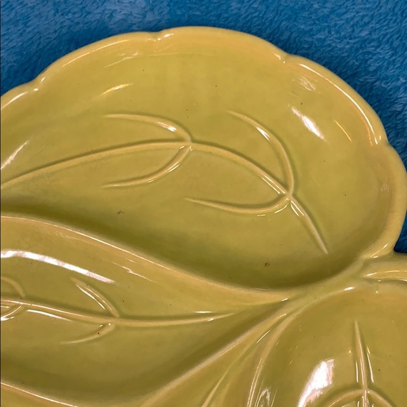 Retro Pottery LEAF Serving Tray CANDY DISH Vintage BOWL 1970s Mid-Century Modern - Picture 6 of 13